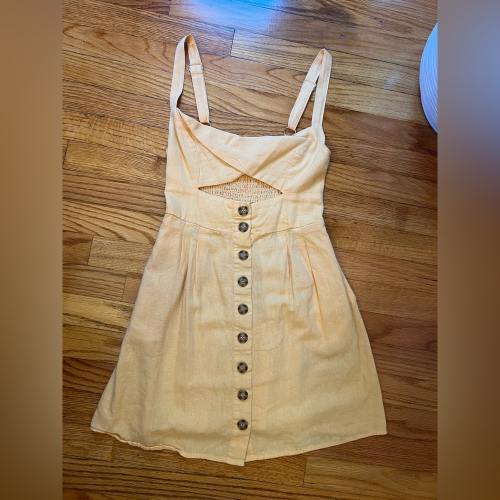 Forever 21 - soft yellow cutout mini dress with adjustable straps